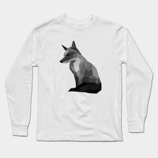 Low Poly Fox in Grey Long Sleeve T-Shirt